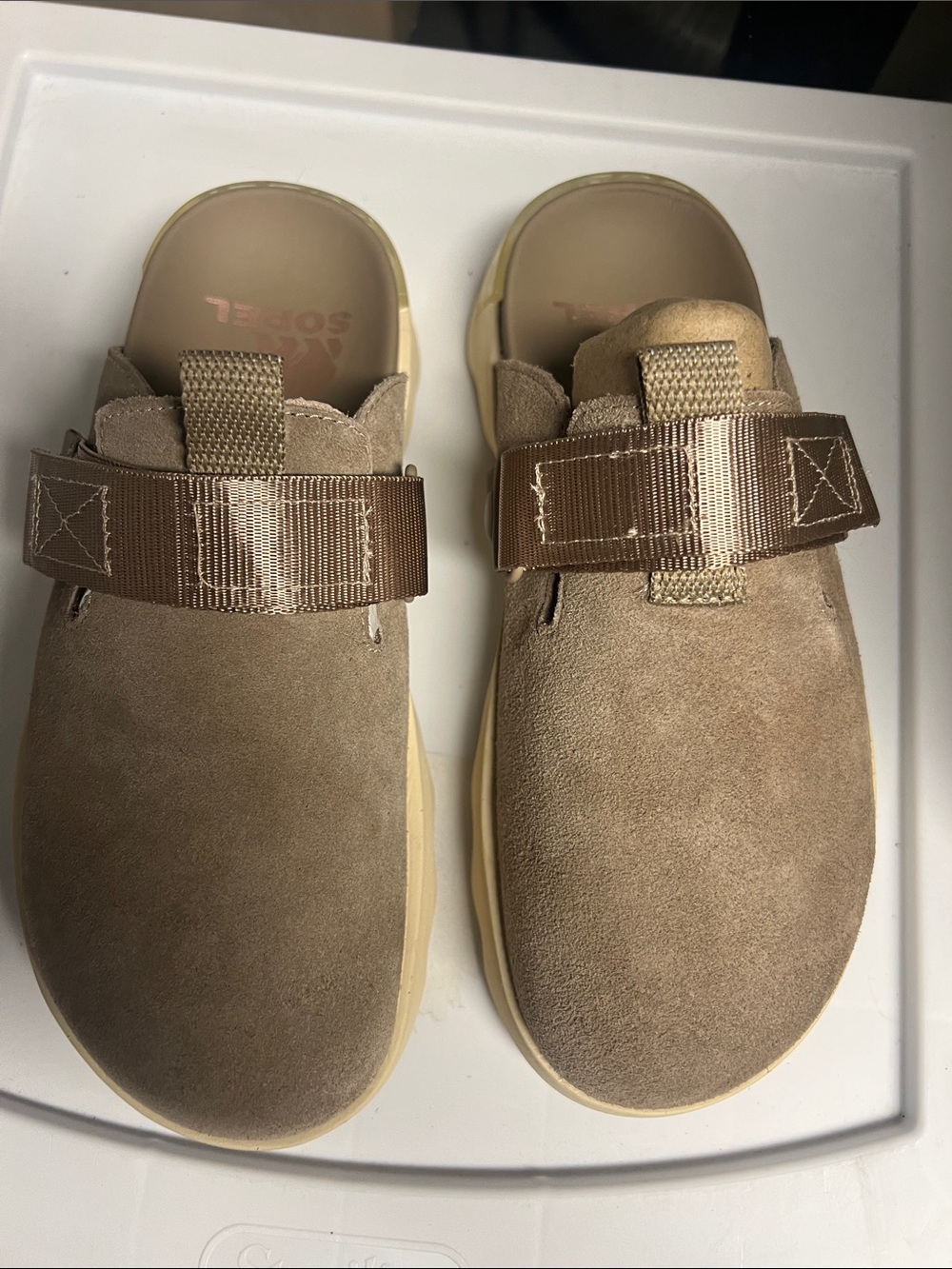 Sorel Kids Sandal Clog in Taupe and Brown